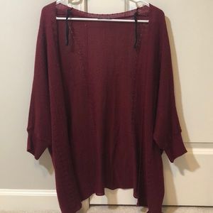 maroon cardigan